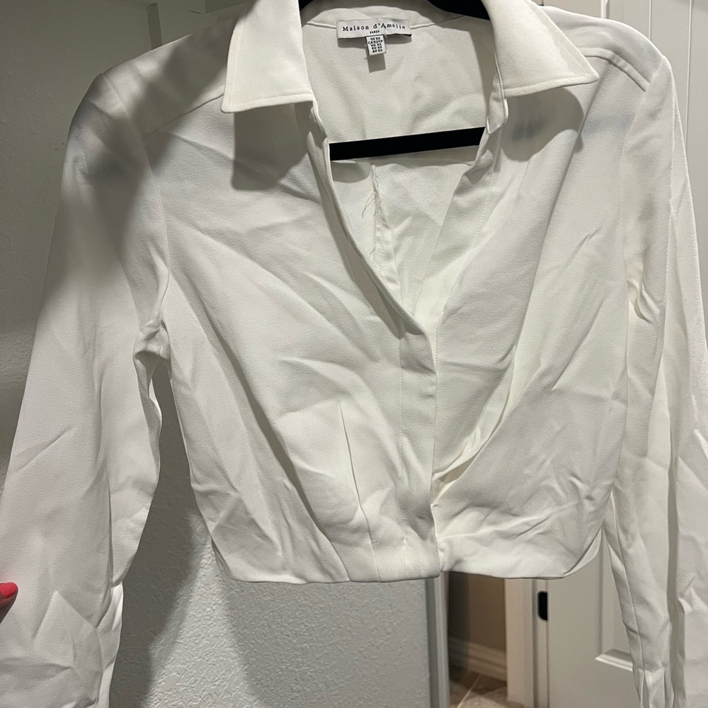 MISHA COLLECTION Cream Collared Blouse